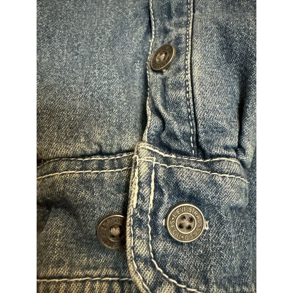 Men's Levi Strauss Denim Flannel Fleece Lined Jean Jacket/Shirt‎ XL - Picture 3 of 8
